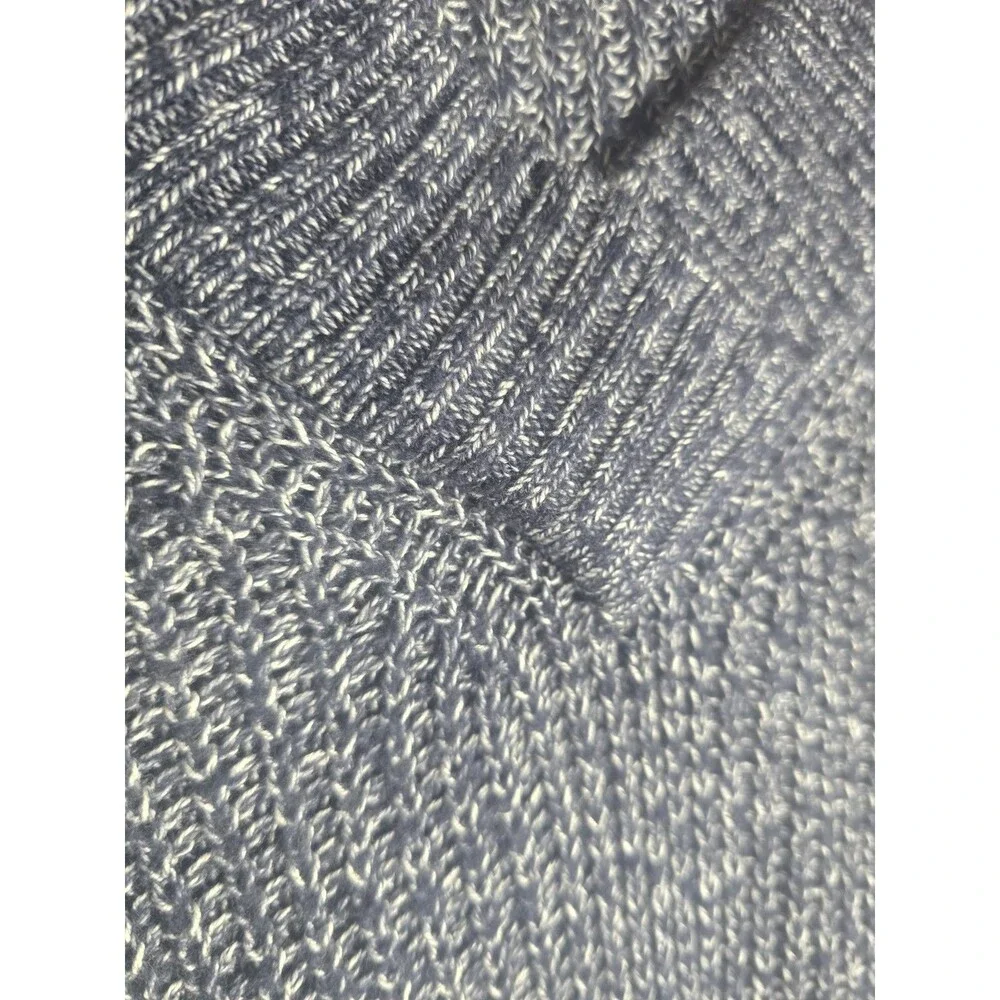 Tommy Hilfiger Navy White Marled Knit V-Neck Sweater Women’s Large - Picture 9 of 14